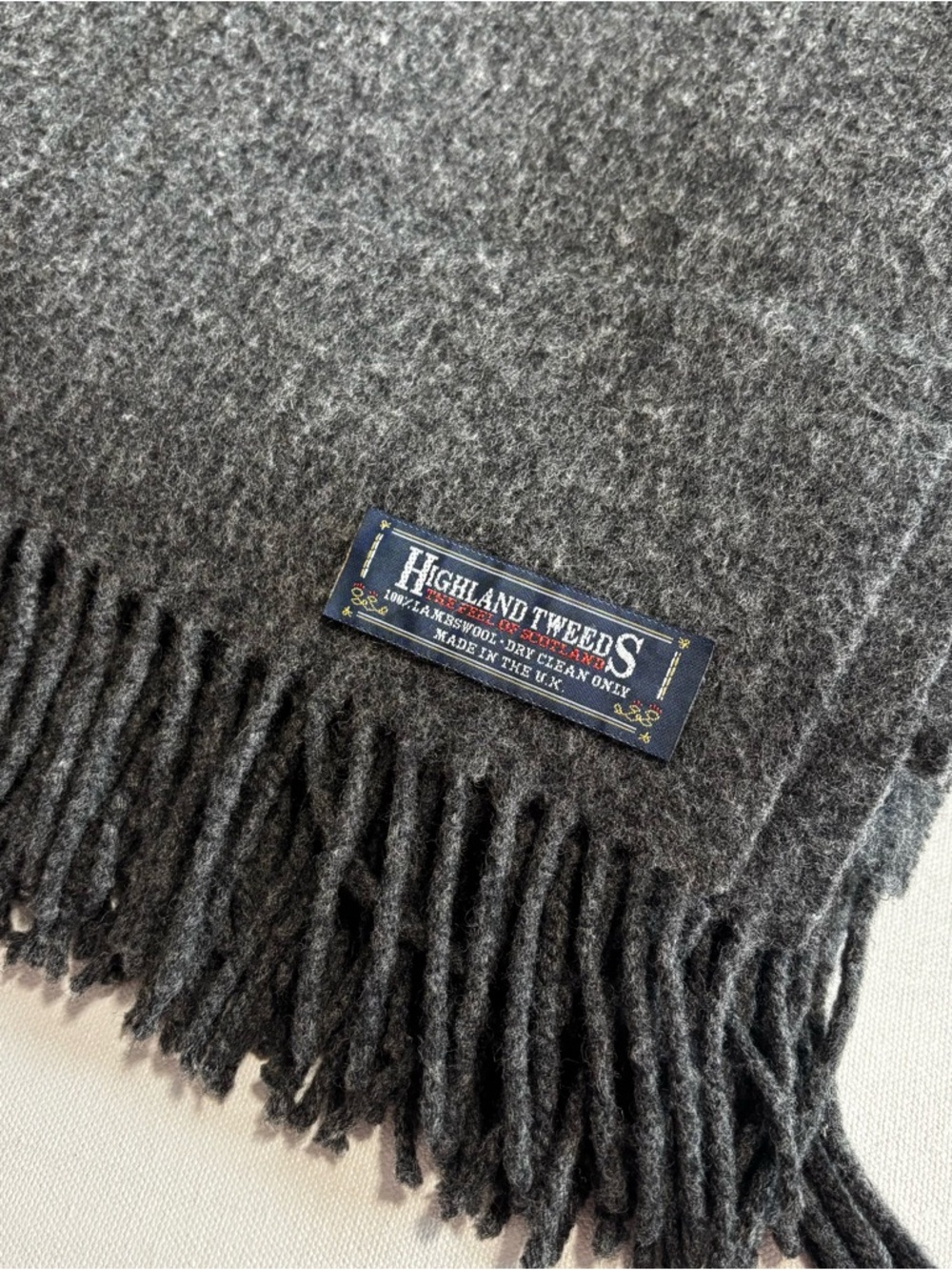 Highland Tweeds Gray Wool Throw Blanket - Picture 3 of 7